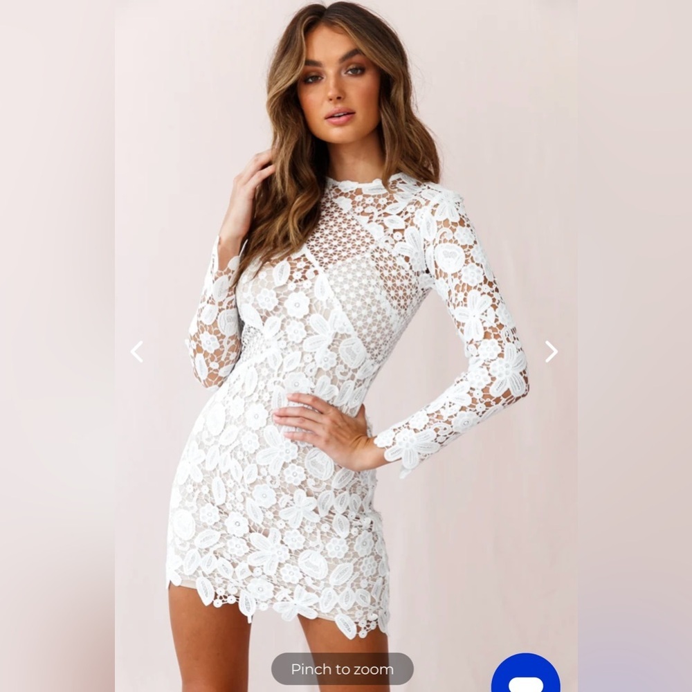 NEW Selfie Leslie Reinhart Floral Asymmetrical Mesh Dress